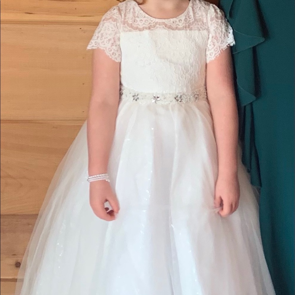 Flower Girl Dress, size 6, white.